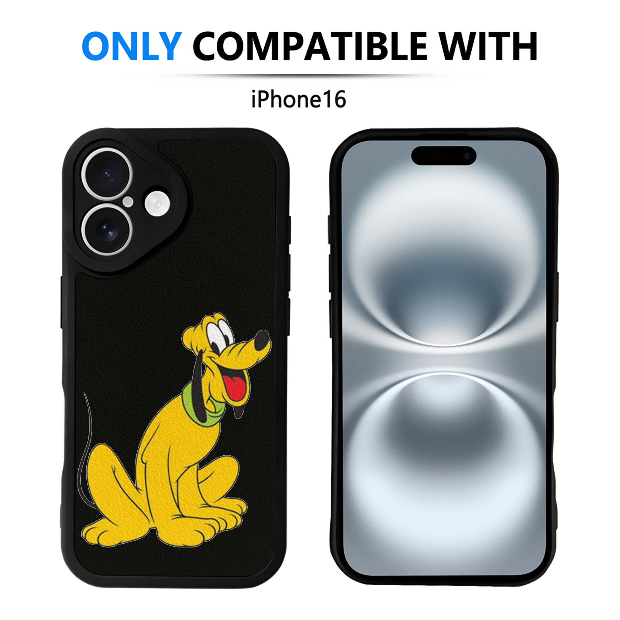 （画像用） ミッキーマウス Mickey Mouse 【iPhone 16シリーズ対応】シリコンスマホケース（レザー調） 材質：シリコン